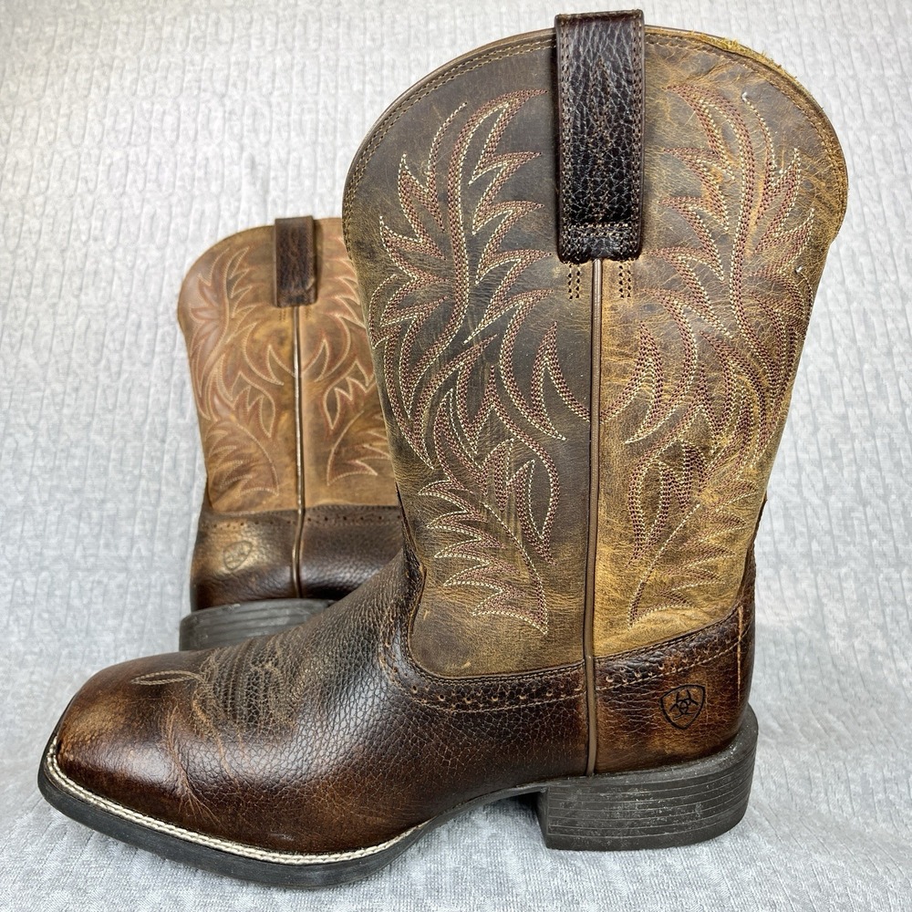 Ariat sport wide square toe cowboy Boot new‎ without box Men (8EE) brown leather